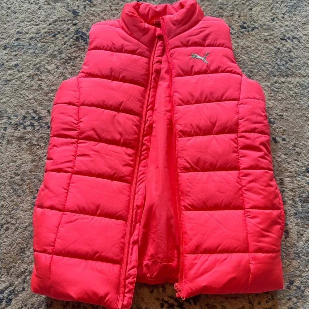 Puma Girl Bundle - Quilted Puffer Vest Fluorescent Hot Pink 10/12, Sweatshirt 7